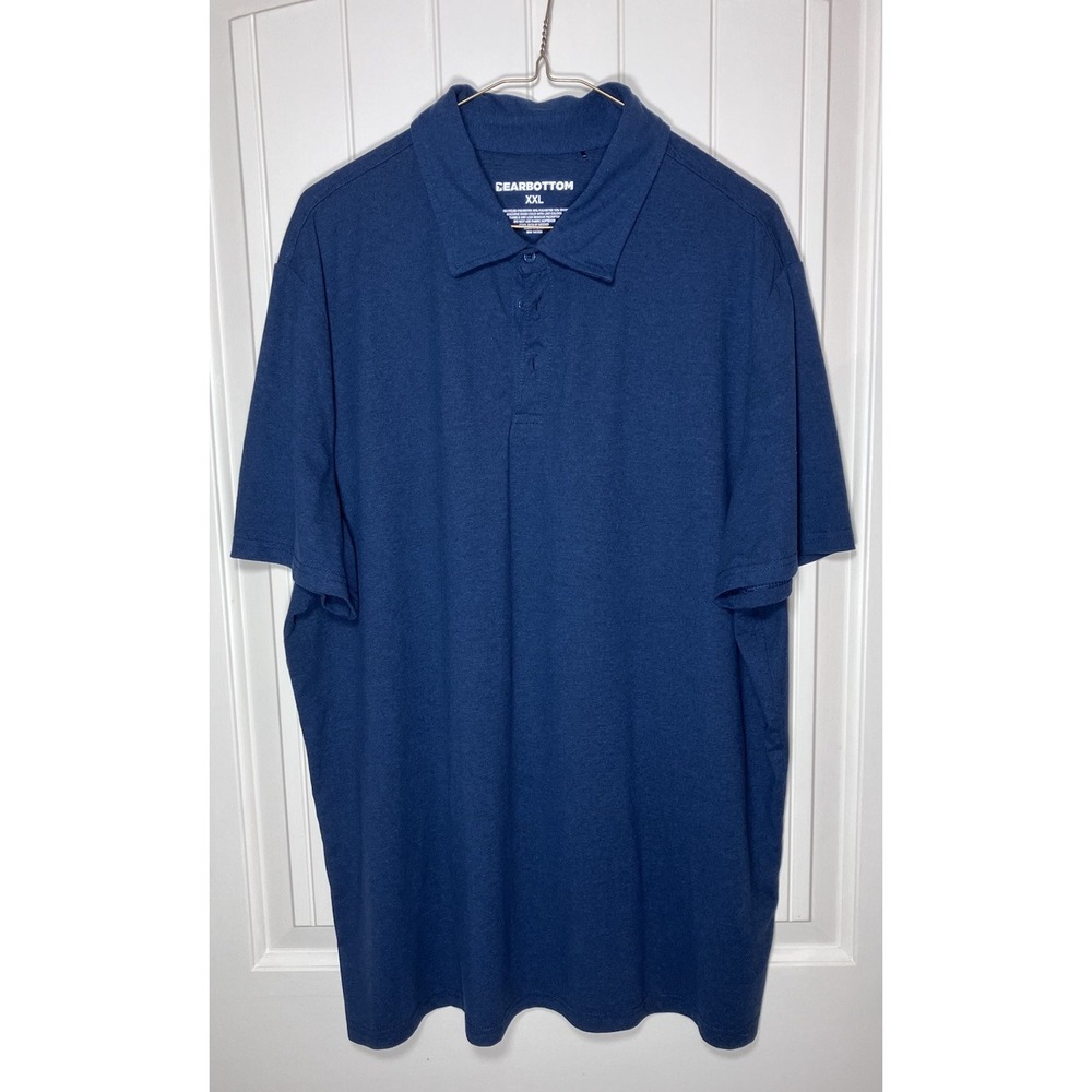 BearBottom Tech Polo Shirt Mens XXL 2XL‎ Dark Blue Heather Performance Stretch